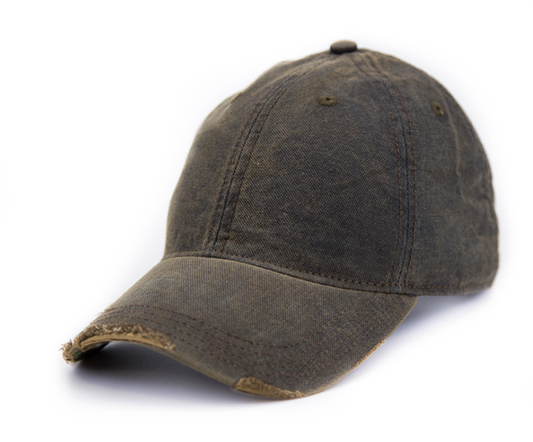 Structured Overdye Full Cap with Ripped Bill
