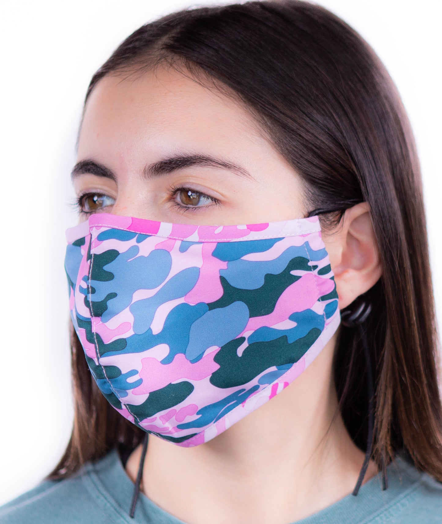 3 Layer Large Fabric Facemask W/Toggles (3 Colors)