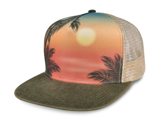 Sunset Flat Bill Mesh | Classic Snapback