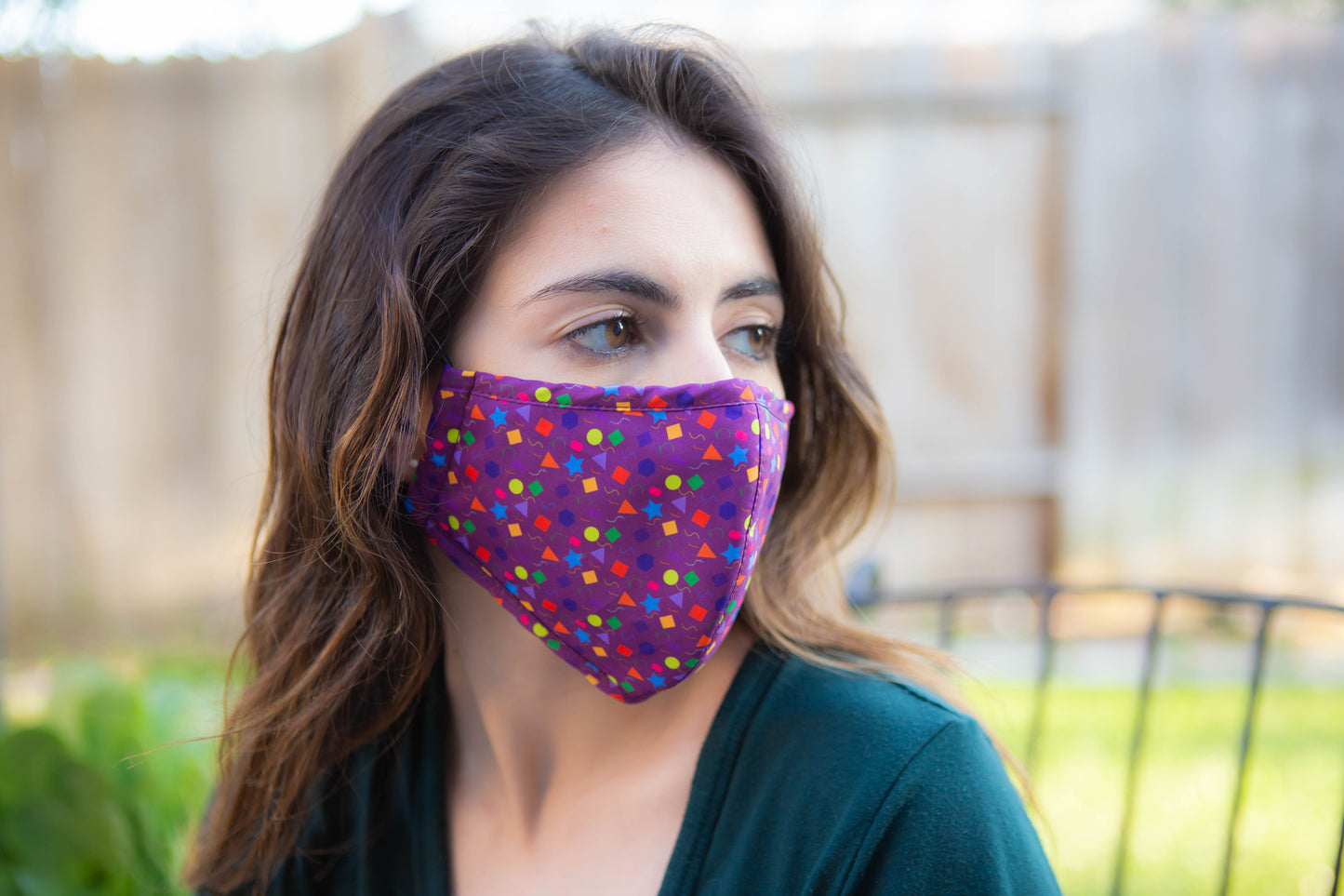 3 Layer Large Fabric Facemask W/Toggles-Twin ( 9 Colors)