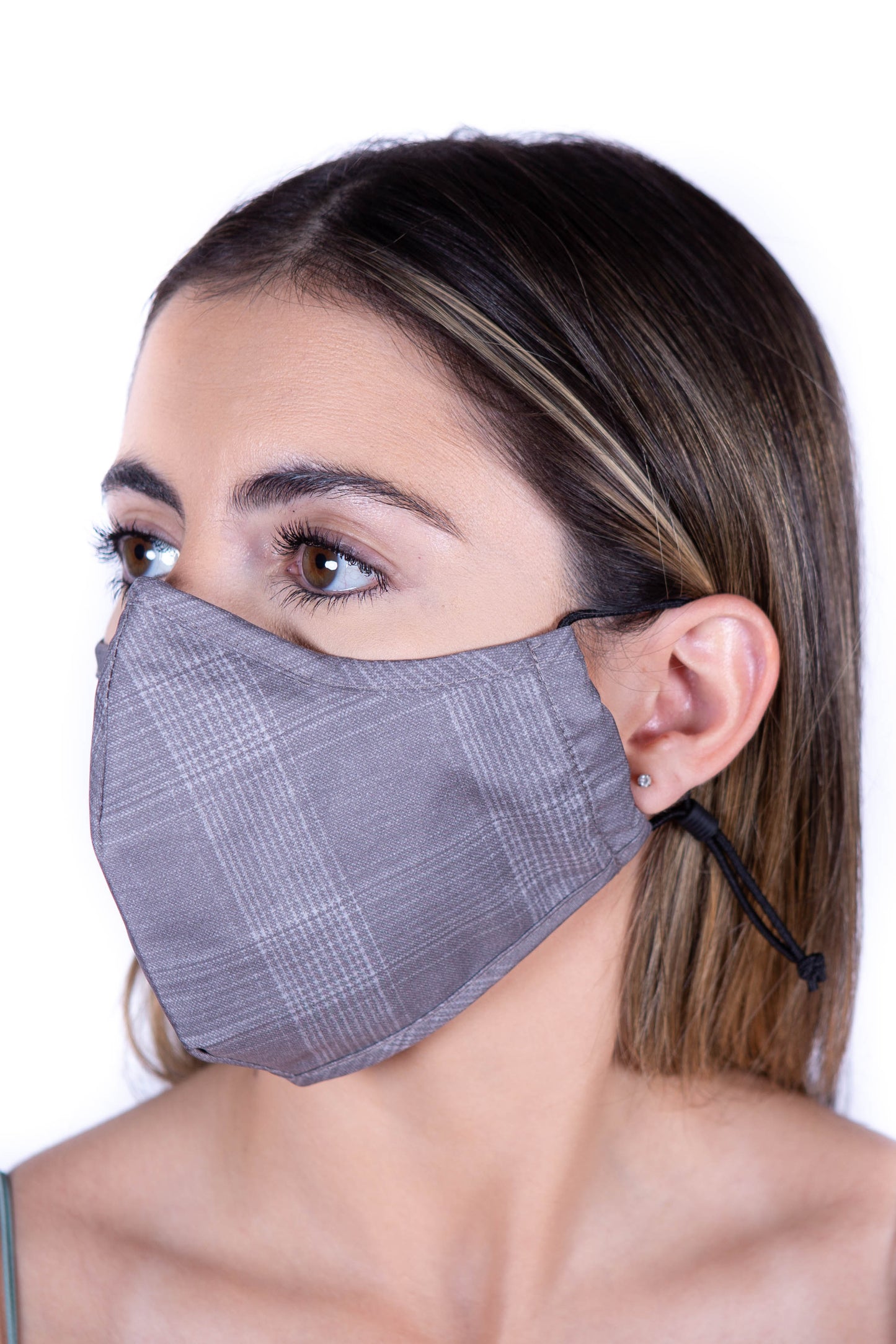Low Profile 2 Layer Fabric Facemask: Nose Wire, Water Repellent, Washable & Breathable Face Mask w/Adjustable Sliders (8 Colors)