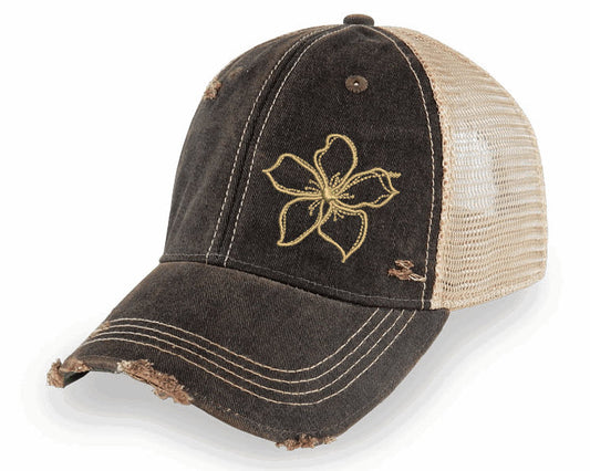 Overdye Vintage Distressed Hat - Flower ODM