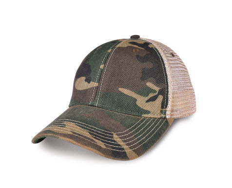 Decaying Wash Trucker hat with plastic snap-ODMS（ 24 colors ）