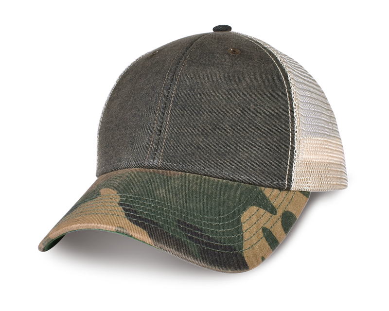 Structured washed cotton hat with plastic snap closure ( 2 Tone)