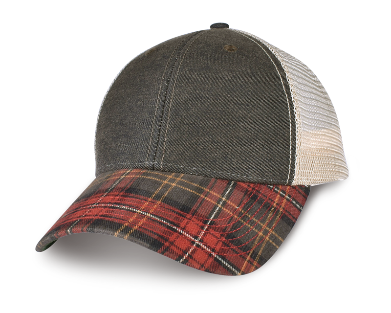 Structured washed cotton hat with plastic snap closure ( 2 Tone)