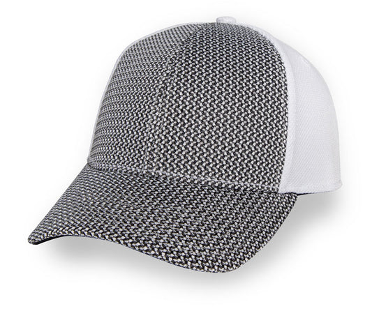 Checker Mesh Crown with Soft Mesh Plastic Snap Hat